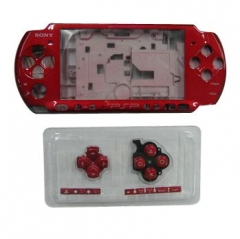 Housing Faceplate Case Cover for PSP 3000 Console Replacement Housing Shell Case（Red ）