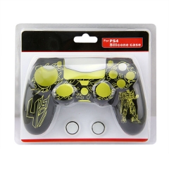 New Silicone Skin Case for PS4 Controller With packaging Yellow+Black
