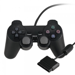 Wired Plug and Play Gamepad for PS2 Double Vibration Joystick Controller for Sony Playstation2 Console Accessories PP bag Neutral one
