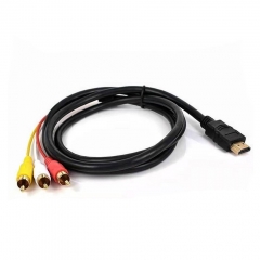 1.5M 1080P HDMI to 3 RCA Video Audio AV Cable Lead PC TV Aux Audio Video Adapter